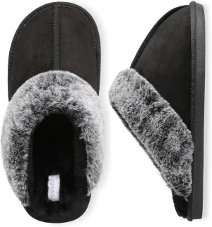 Besroad Mens Slippers Memory Foam House Slippers Warm Fuzzy Bedroom Slide House Shoes Indoor Outdoor Scuff
