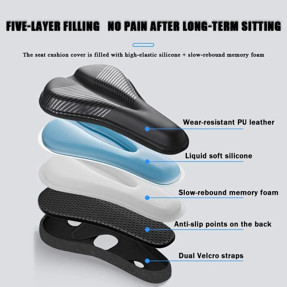Bike Seat Cushion for Giant NRS OCR OCR 1 OCR 2 OCR 3 OCR 5 Omnium Pro 40 Propel, Memory Foam & Gel Padded Cover Bicycle Seat for Men Women Shock-Absorbing Comfort Bike Seat Pad,D