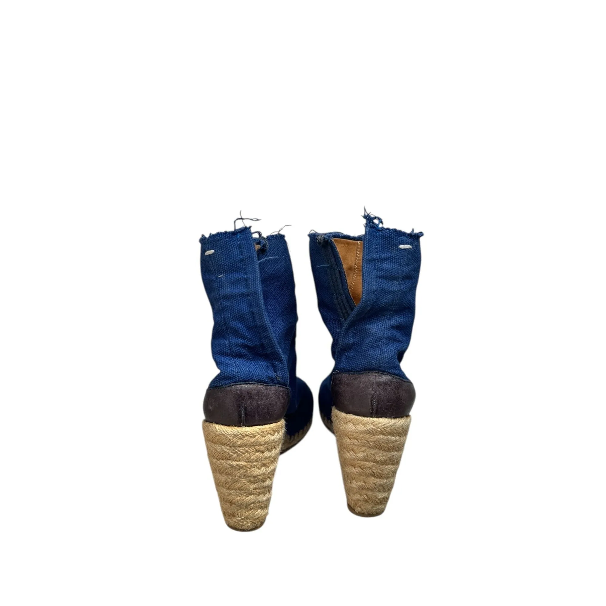 Blue Tabi Wedge Boots