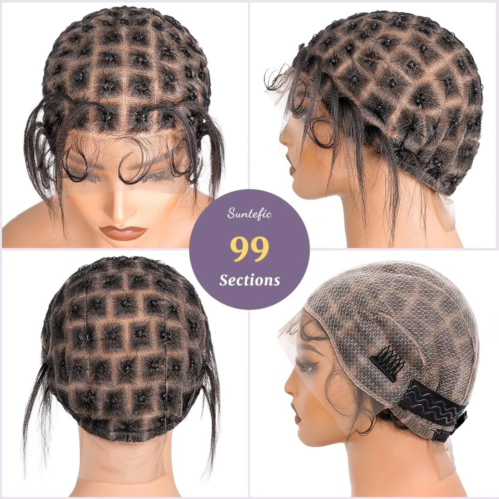 Braided Wig Cap With Baby Hair Crochet Wig Cap For Crochet Braids Hair Glueless Double Full Hd Lace Wig Caps For Black Women (Black-99)
