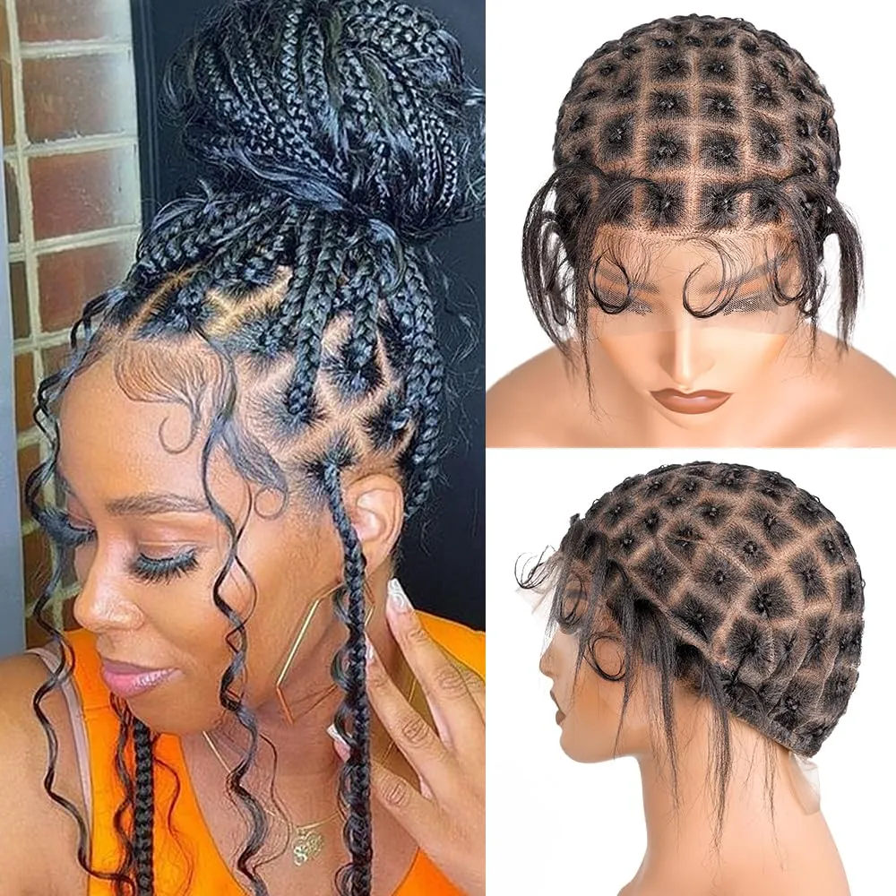 Braided Wig Cap With Baby Hair Crochet Wig Cap For Crochet Braids Hair Glueless Double Full Hd Lace Wig Caps For Black Women (Black-99)