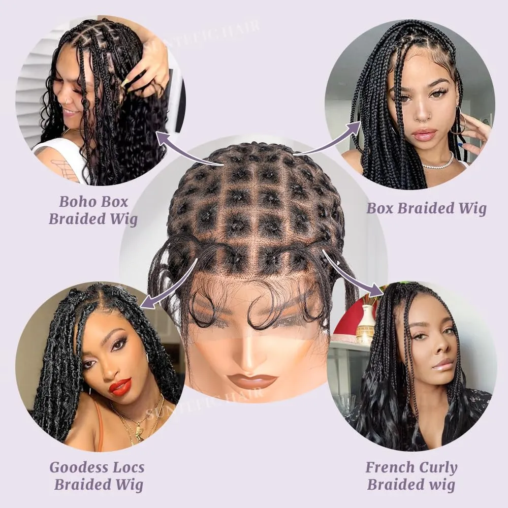 Braided Wig Cap With Baby Hair Crochet Wig Cap For Crochet Braids Hair Glueless Double Full Hd Lace Wig Caps For Black Women (Black-99)