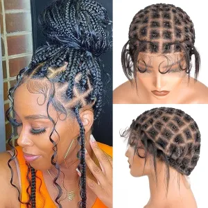 Braided Wig Cap With Baby Hair Crochet Wig Cap For Crochet Braids Hair Glueless Double Full Hd Lace Wig Caps For Black Women (Black-99)