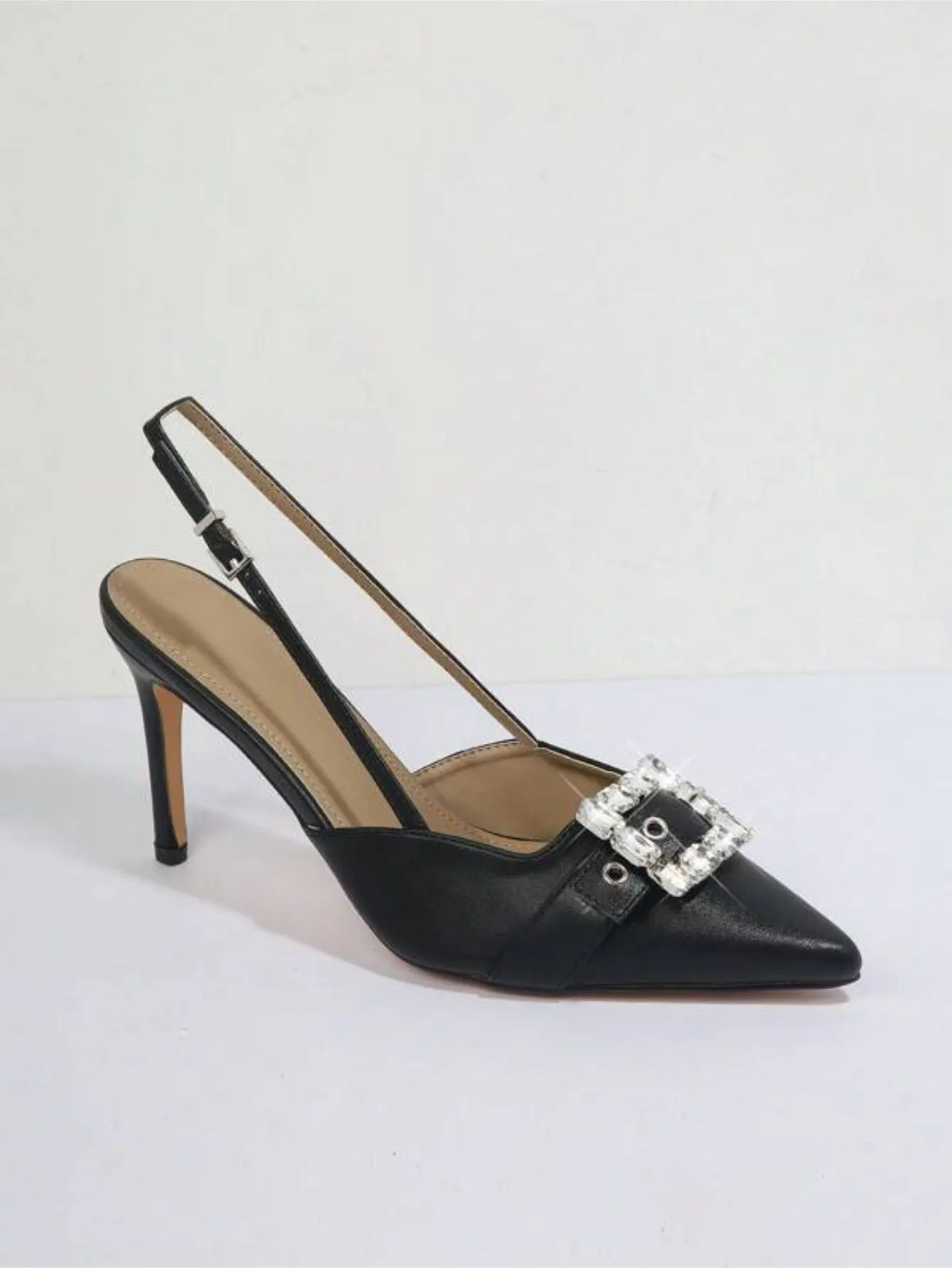 Buckle Detail Sling Back Pumps
