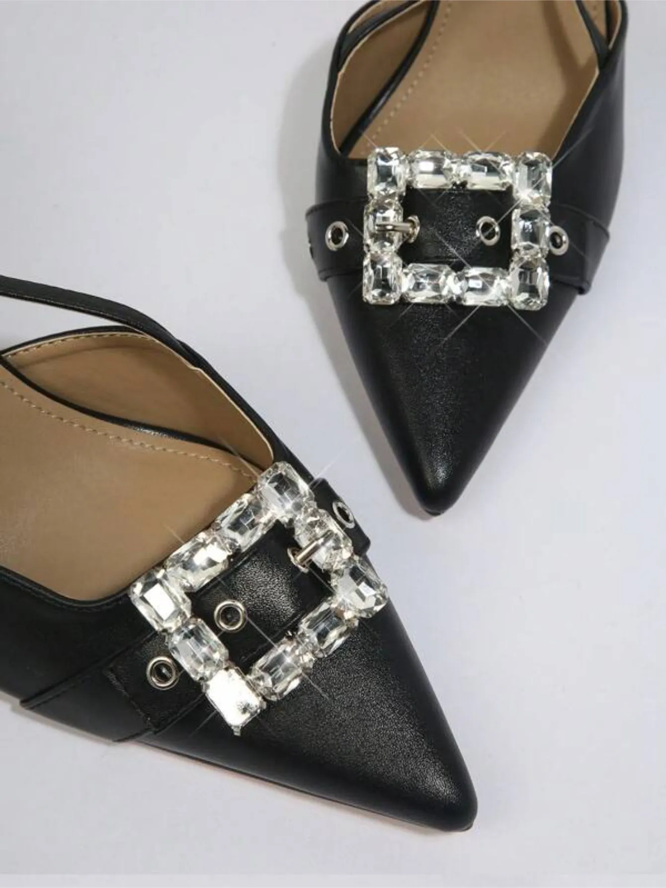 Buckle Detail Sling Back Pumps