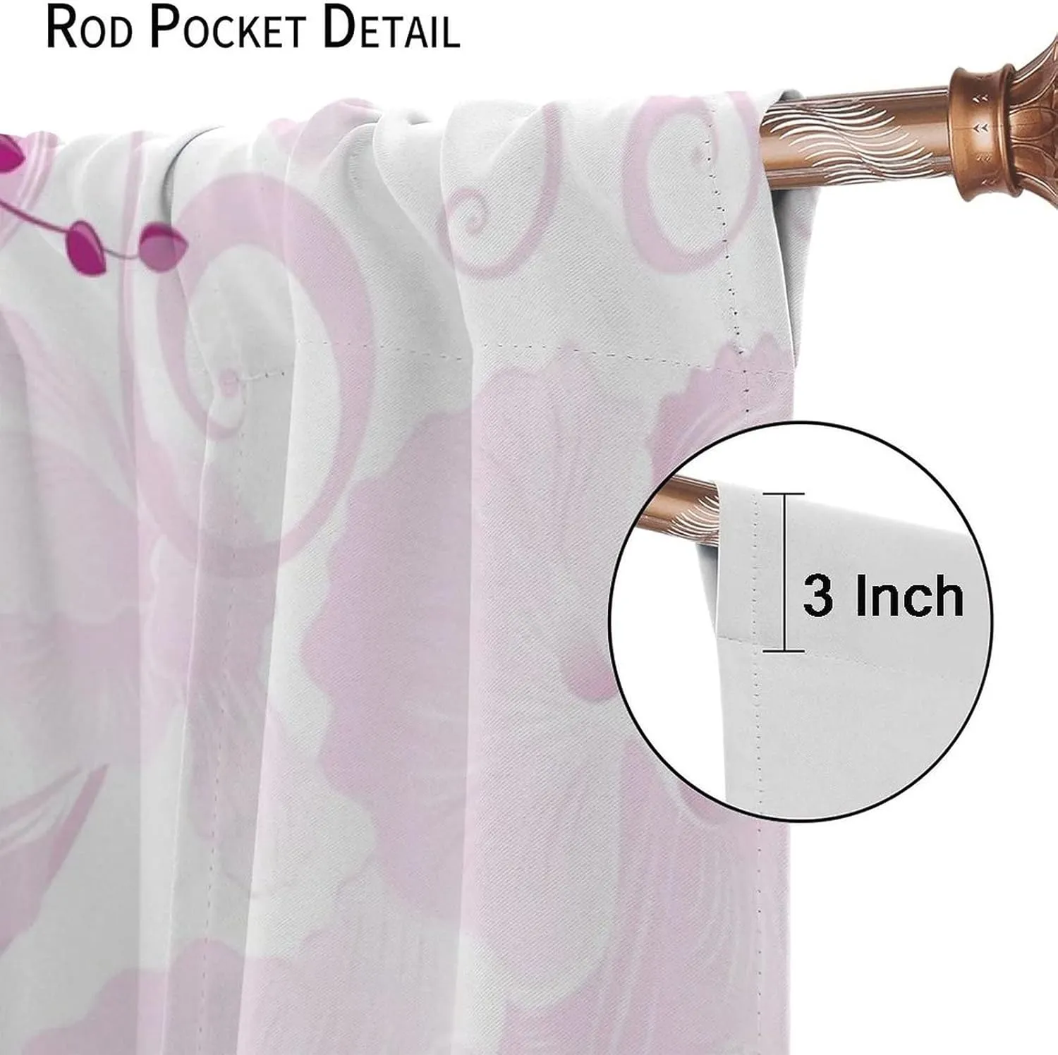 Butterflies High Heel Curtains for Home Decor Pink Flower High Heel Shoe Feminine Pattern Window Drapes for Bedroom Window Curtain 42x45 Inch