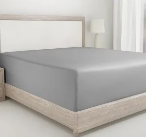 California Design Den Deep Pocket Fitted Sheet Queen Cotton, Soft 400 Thread Count 100% Cotton Sateen, Snug Fit, No Pop-Off Elastic, Durable Fitted Sheet Only (Queen, Light Grey)