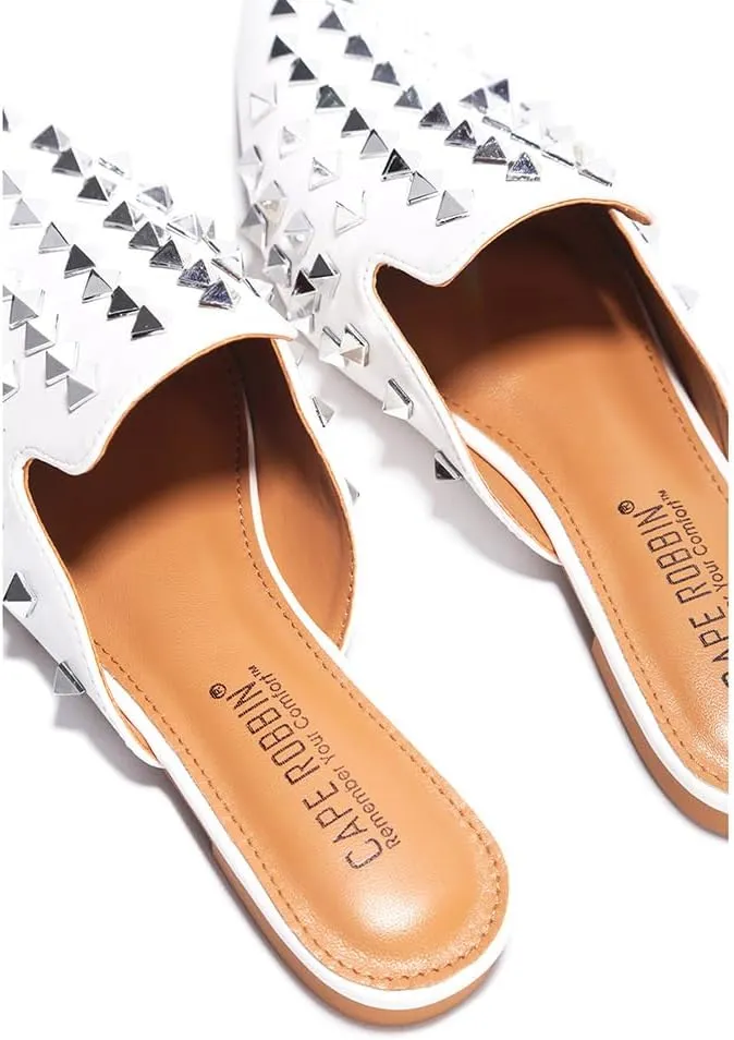 Cape Robbin Sierra Rhinestone Gem Pointy Toe Mule Flats (Sierra)