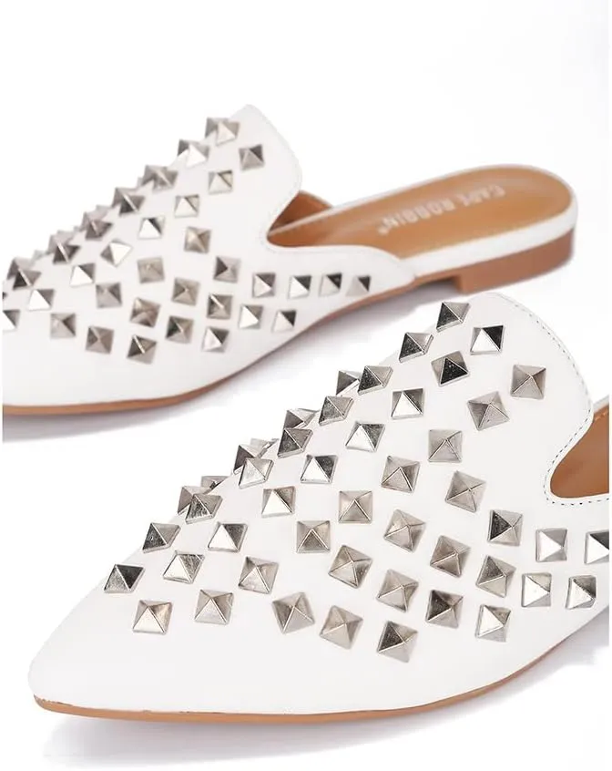 Cape Robbin Sierra Rhinestone Gem Pointy Toe Mule Flats (Sierra)