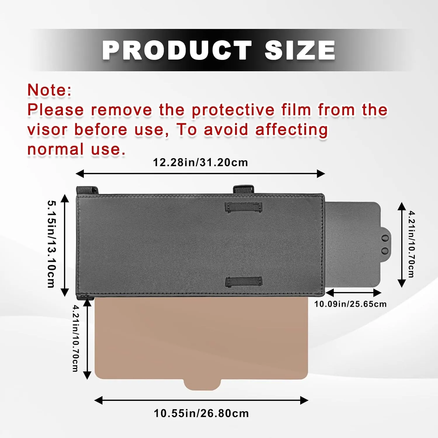 Car Sun Visor Extender With Polycarbonate Lens and Side Sunshade - Anti-Glare, Snow Blindness, UV Ray Protection - Universal for Cars, SUVs (Lens Brown)