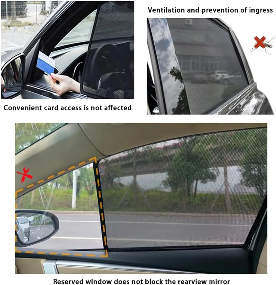 Car Window Shades for Mazda Biante, Breathable Mesh Sun Shield Car Window Shade Sunshades Privacy Curtains Heat Block Car Side Window Sun Shade,2pcs Front Window