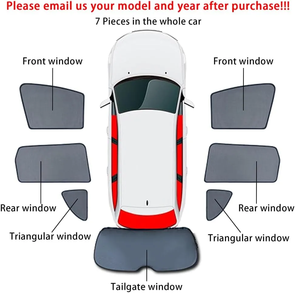 Car Window Shades for Opel Astron, Breathable Mesh Sun Shield Car Window Shade Sunshades Privacy Curtains Heat Block Car Side Window Sun Shade,7pcs Wholecar