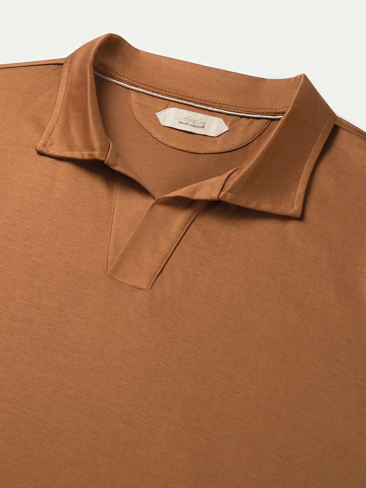 Caramel Buttonless Polo Shirt