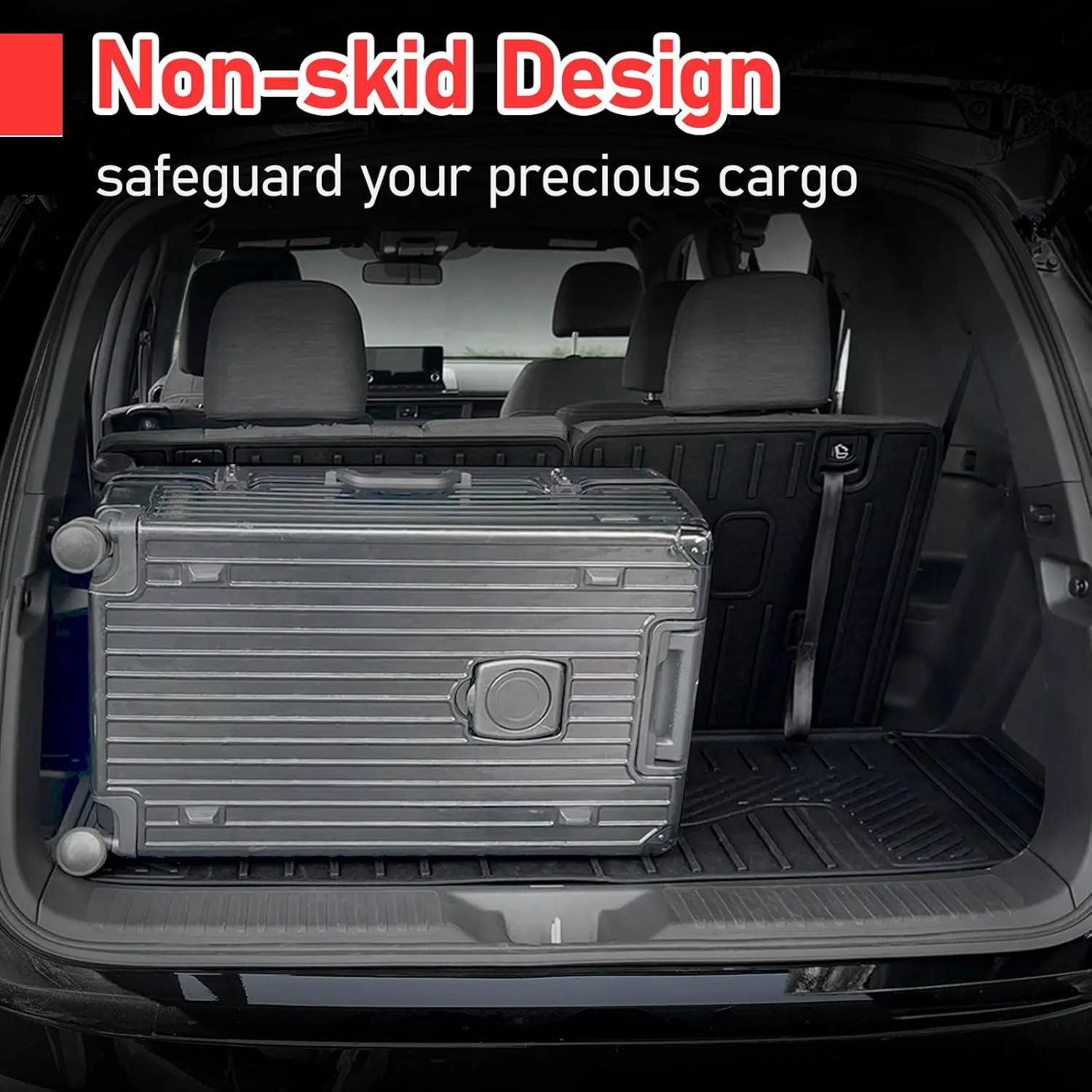 Cargo Mat for Honda Pilot Accessories 2025 2024 2023, Trunk Mat with Backrest Mat and Left Storage Mat Cargo Liner for Trailsport TS EXL Touring Elite