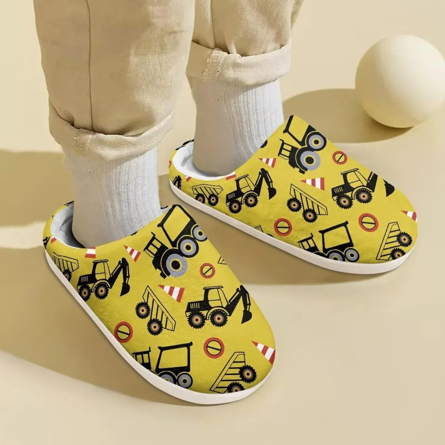 Cartoon Animals Children's Fuzzy Slippers Boys Girls Cozy Warm Winter House Slippers Comfy with Non-Slip Sole for Little Kids SizeUS 9-15