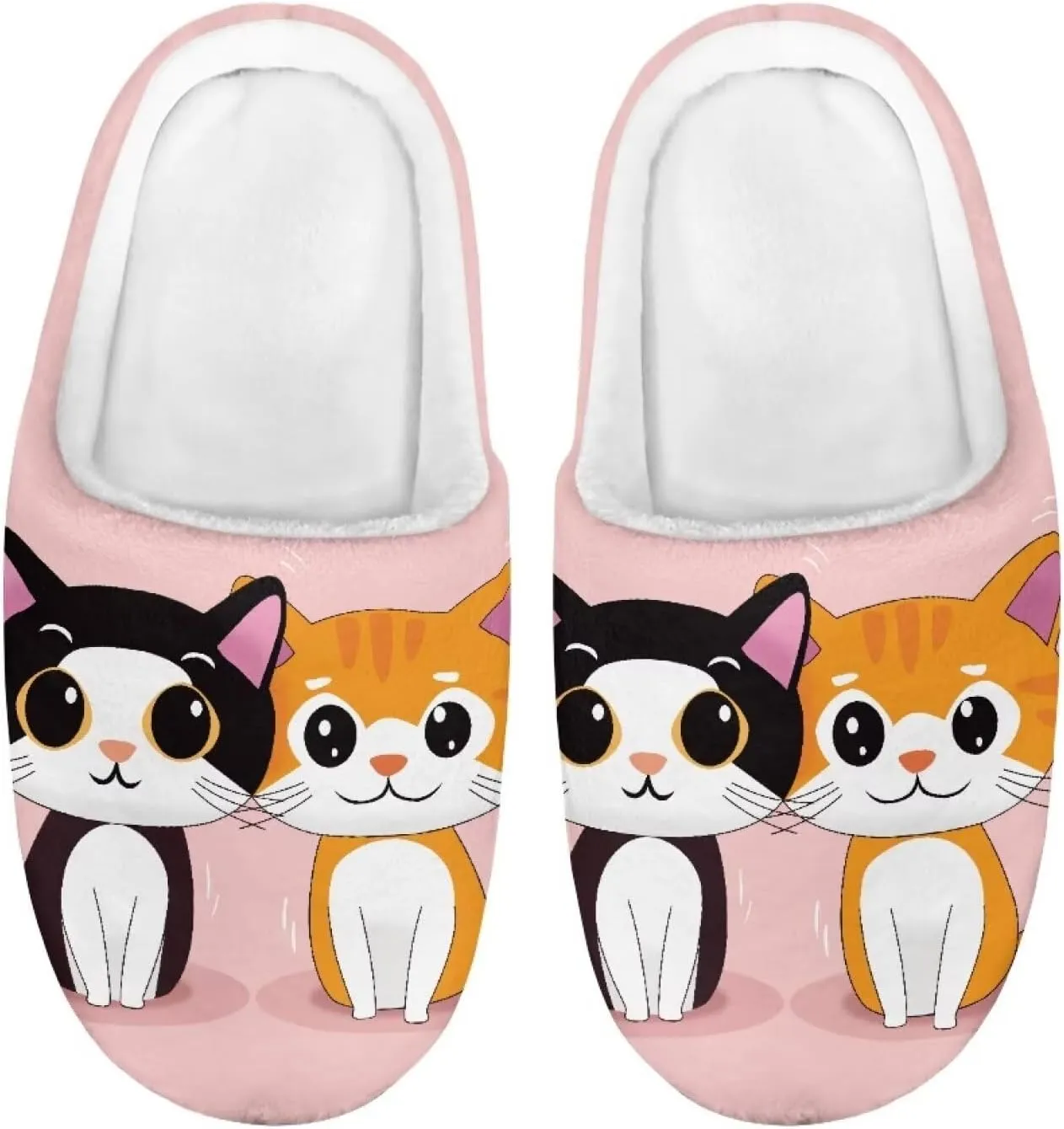 Cartoon Animals Plush Slippers for Kids Warm Fuzzy Indoor Shoes Boys Girls Cozy Winter Slippers Closed Toe Bedroom Soft Non Slip House Slippers US Size 9-15