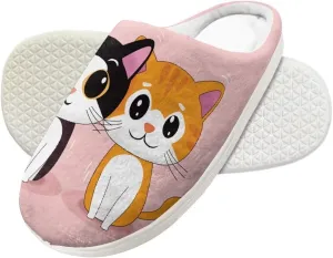 Cartoon Animals Plush Slippers for Kids Warm Fuzzy Indoor Shoes Boys Girls Cozy Winter Slippers Closed Toe Bedroom Soft Non Slip House Slippers US Size 9-15