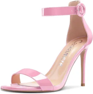 Castamere Womens High Heels Sandals Buckle Ankle Strap Open Toe Basic 10CM Stilettos Sandal