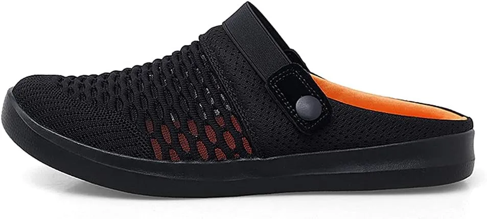ChicLovey Mens Hollow Mesh Breathable Walking Slippers Garden Clog Summer Shoes Sandals