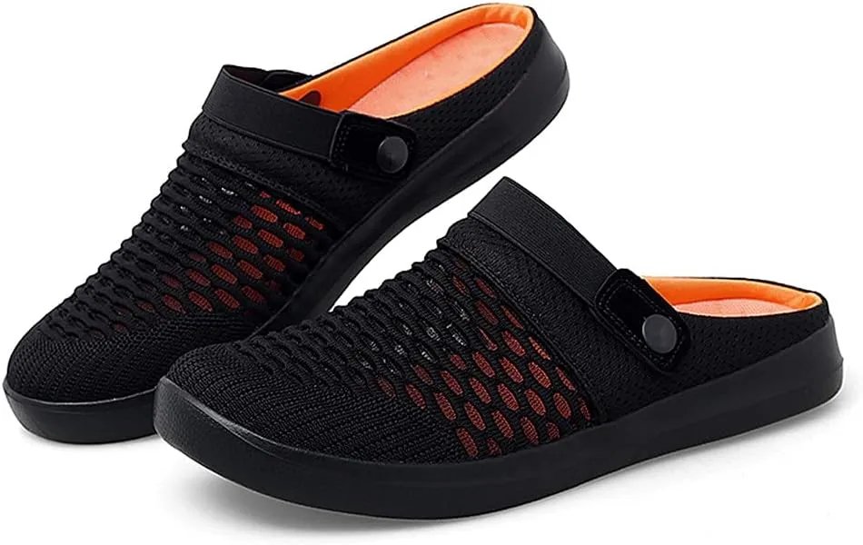 ChicLovey Mens Hollow Mesh Breathable Walking Slippers Garden Clog Summer Shoes Sandals