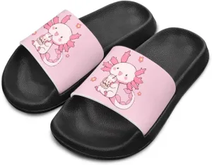 Children's Slippers Beach Sandals Slide Sandals Filp-Flops for Kids Girls Gift for Daughters Little Sisters Black