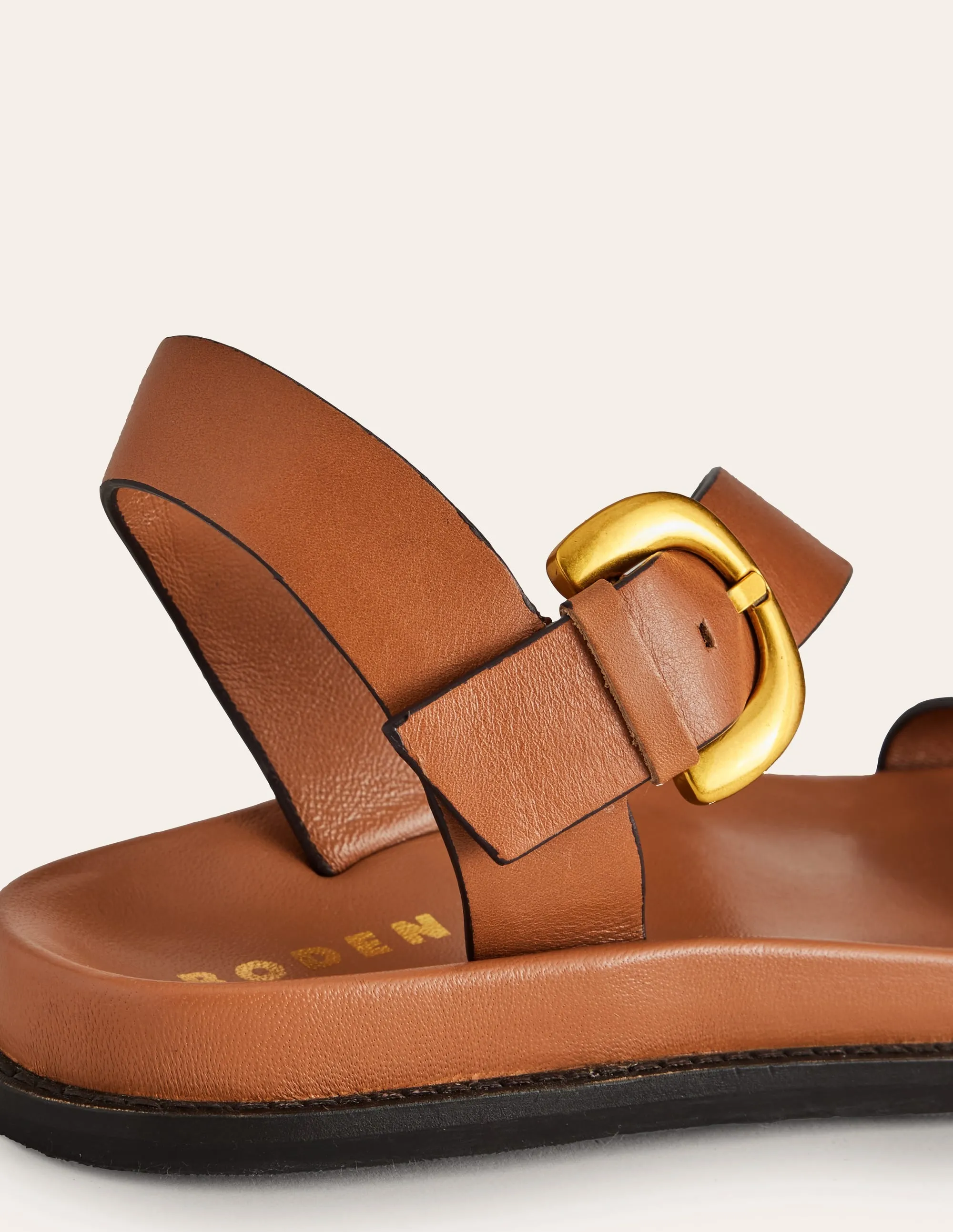 Chunky Buckle Sandal-Tan