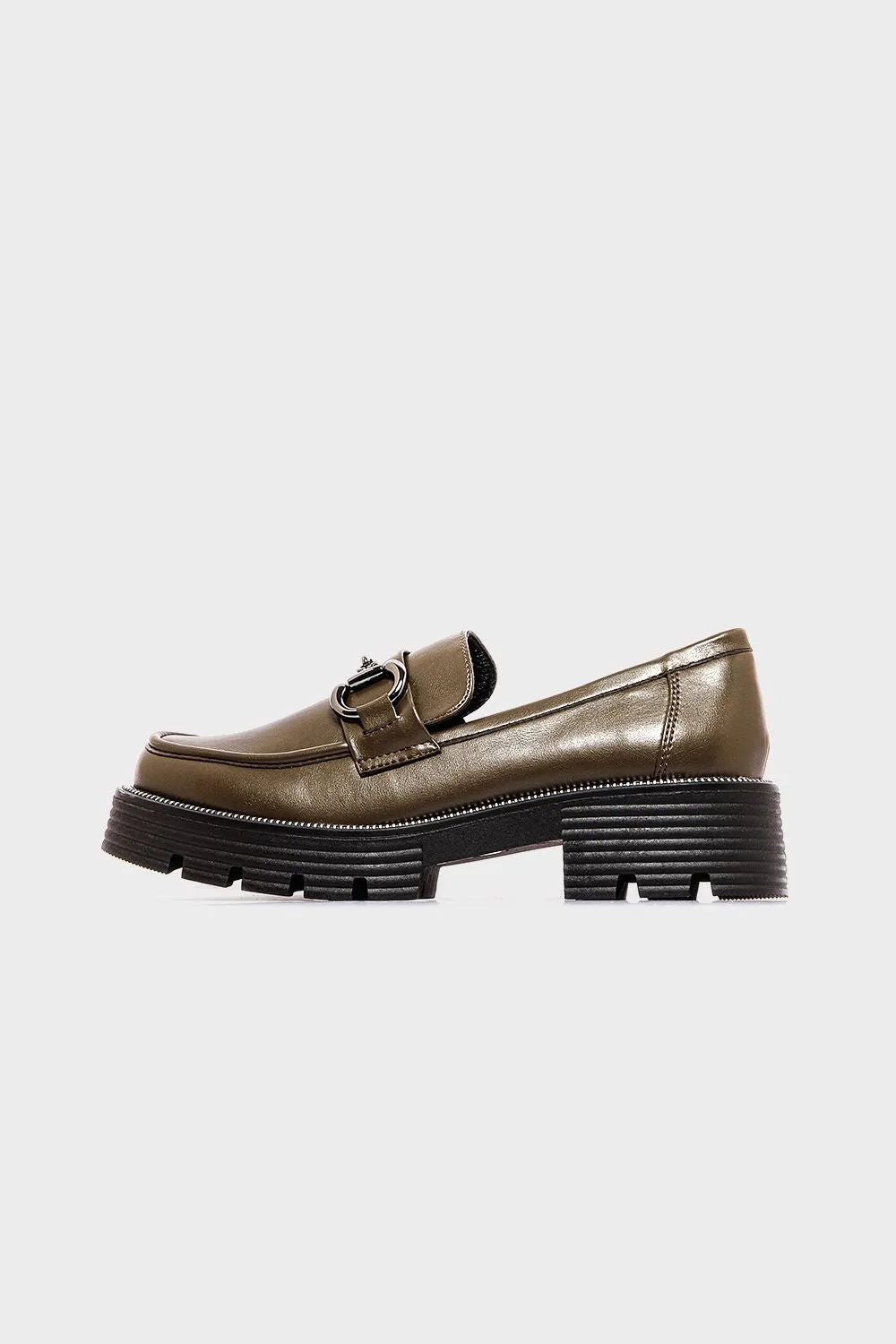 Chunky Heel Loafer Shoes
