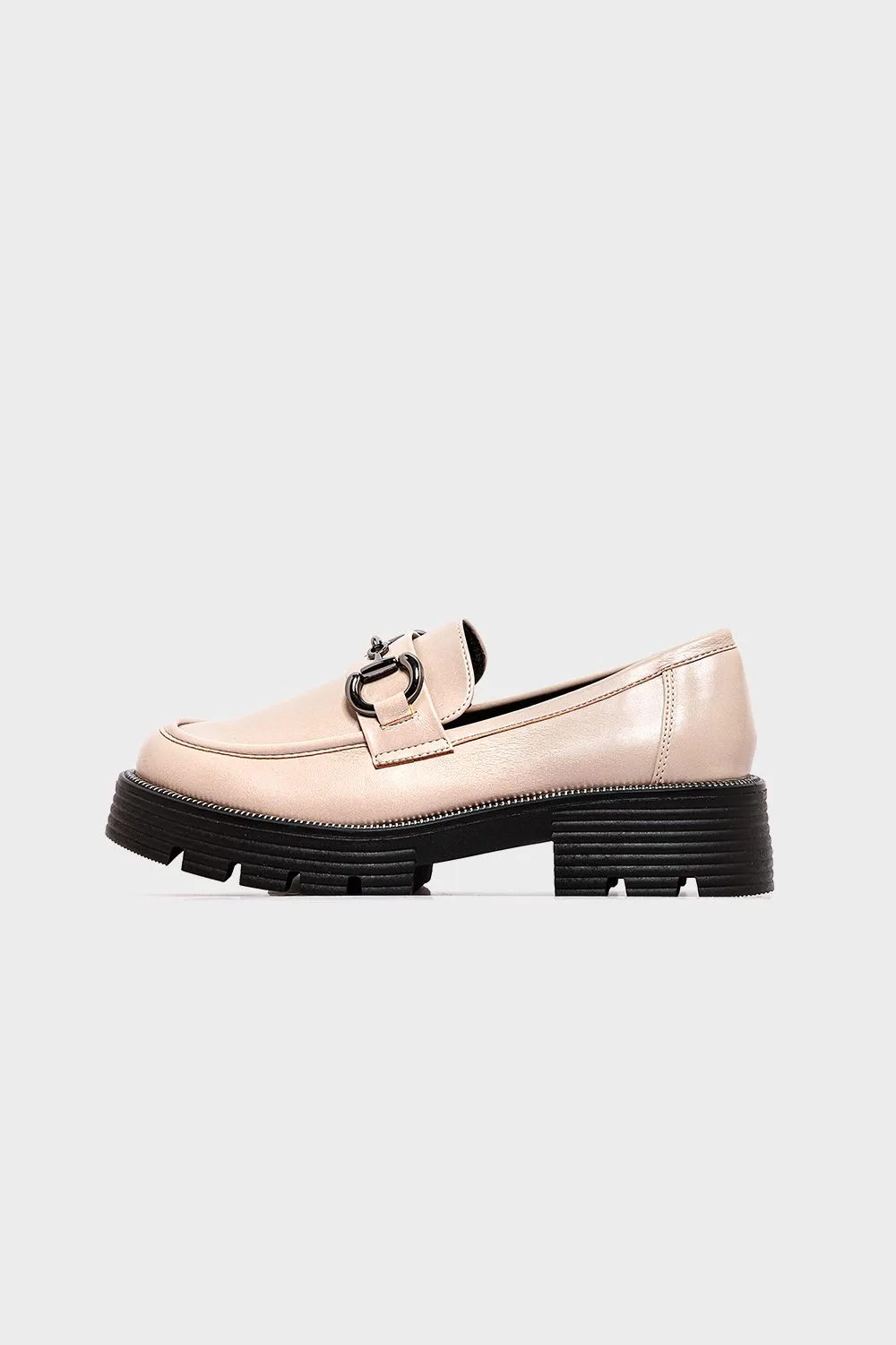 Chunky Heel Loafer Shoes