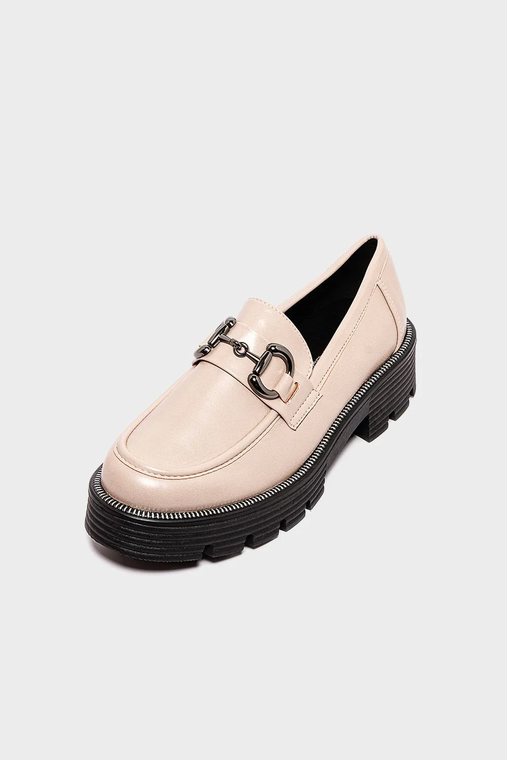 Chunky Heel Loafer Shoes
