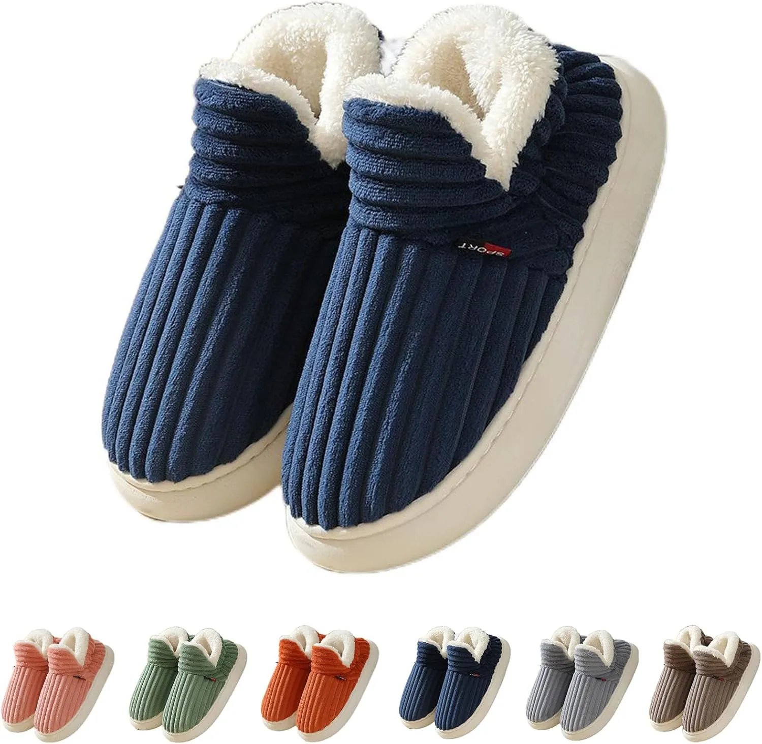 Cloud Slippers, Warm Fuzzy Slippers Thick Sole Anti-Skid Cozy Plush House Slides