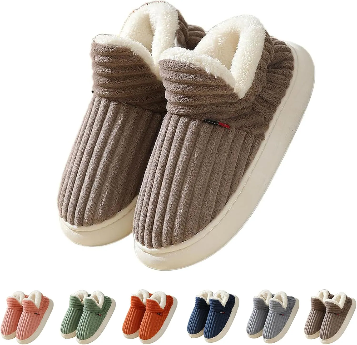 Cloud Slippers, Warm Fuzzy Slippers Thick Sole Anti-Skid Cozy Plush House Slides