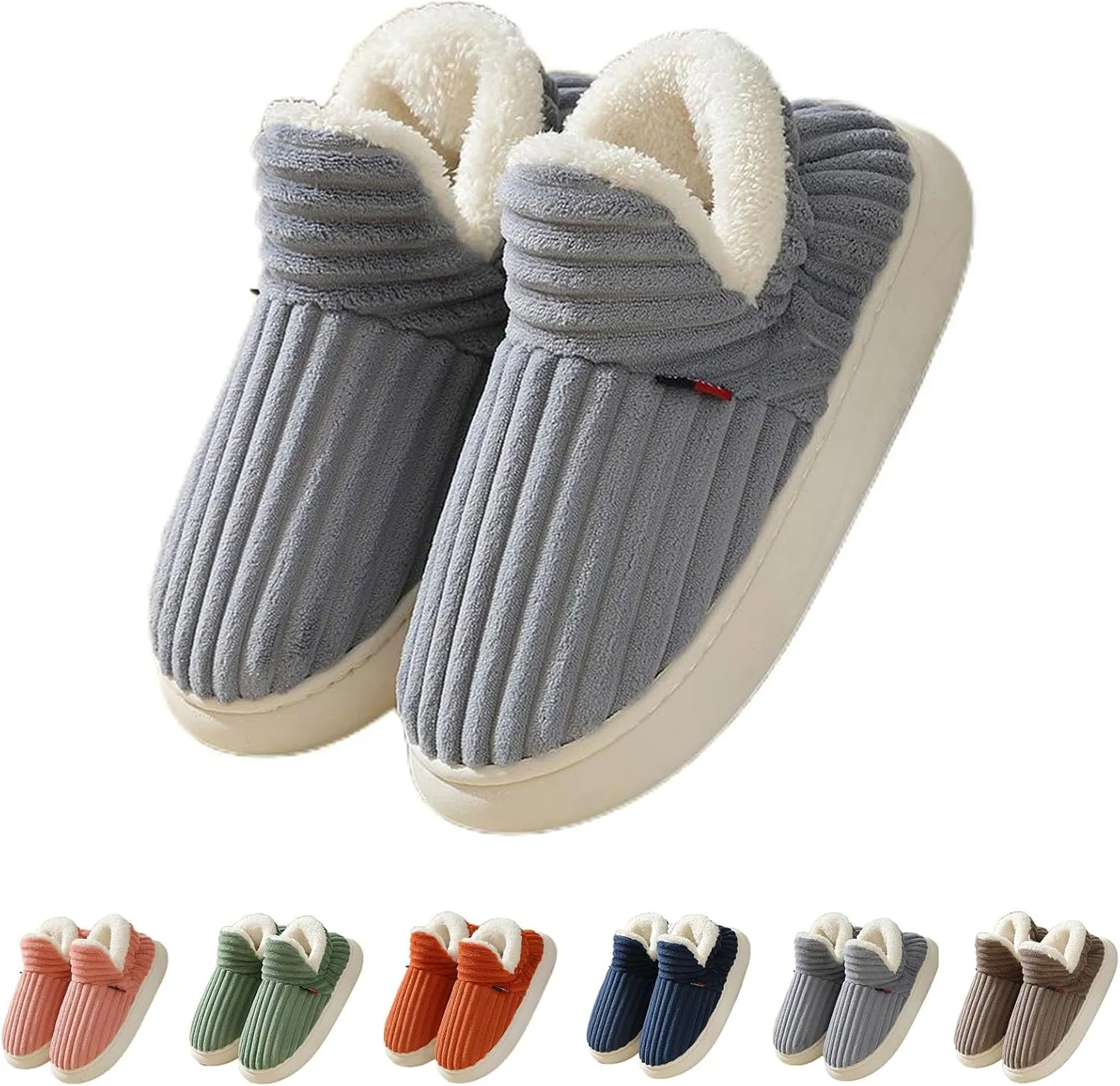 Cloud Slippers, Warm Fuzzy Slippers Thick Sole Anti-Skid Cozy Plush House Slides
