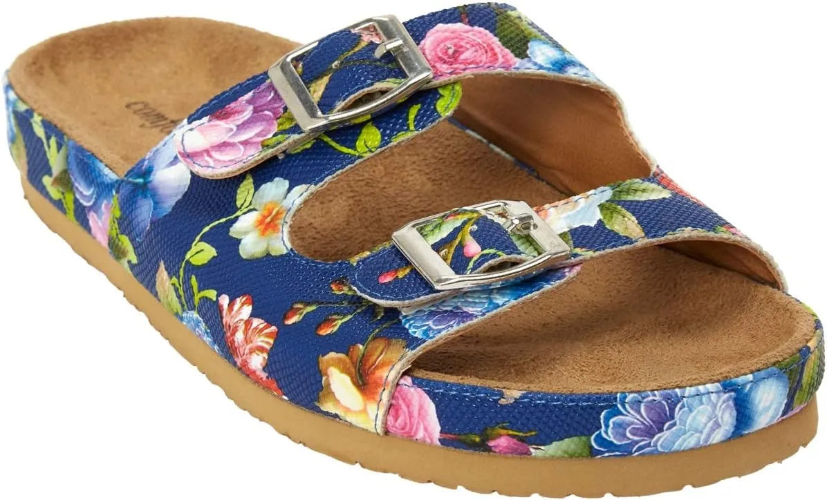 Comfortview Women's Wide Width The Maxi Footbed Sandal