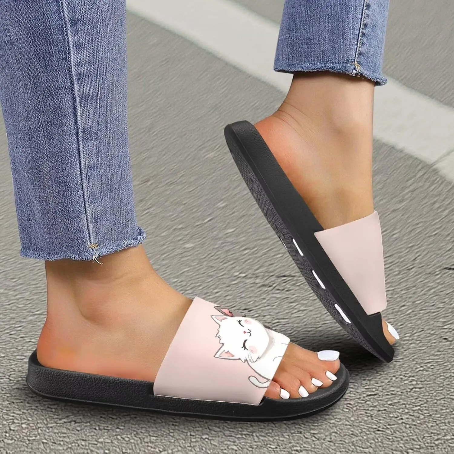 Couple Pattern Slide Sandals for Women Men Ultra Comfort Recovery Pillow Slippers Soft Summer Beach Shoes