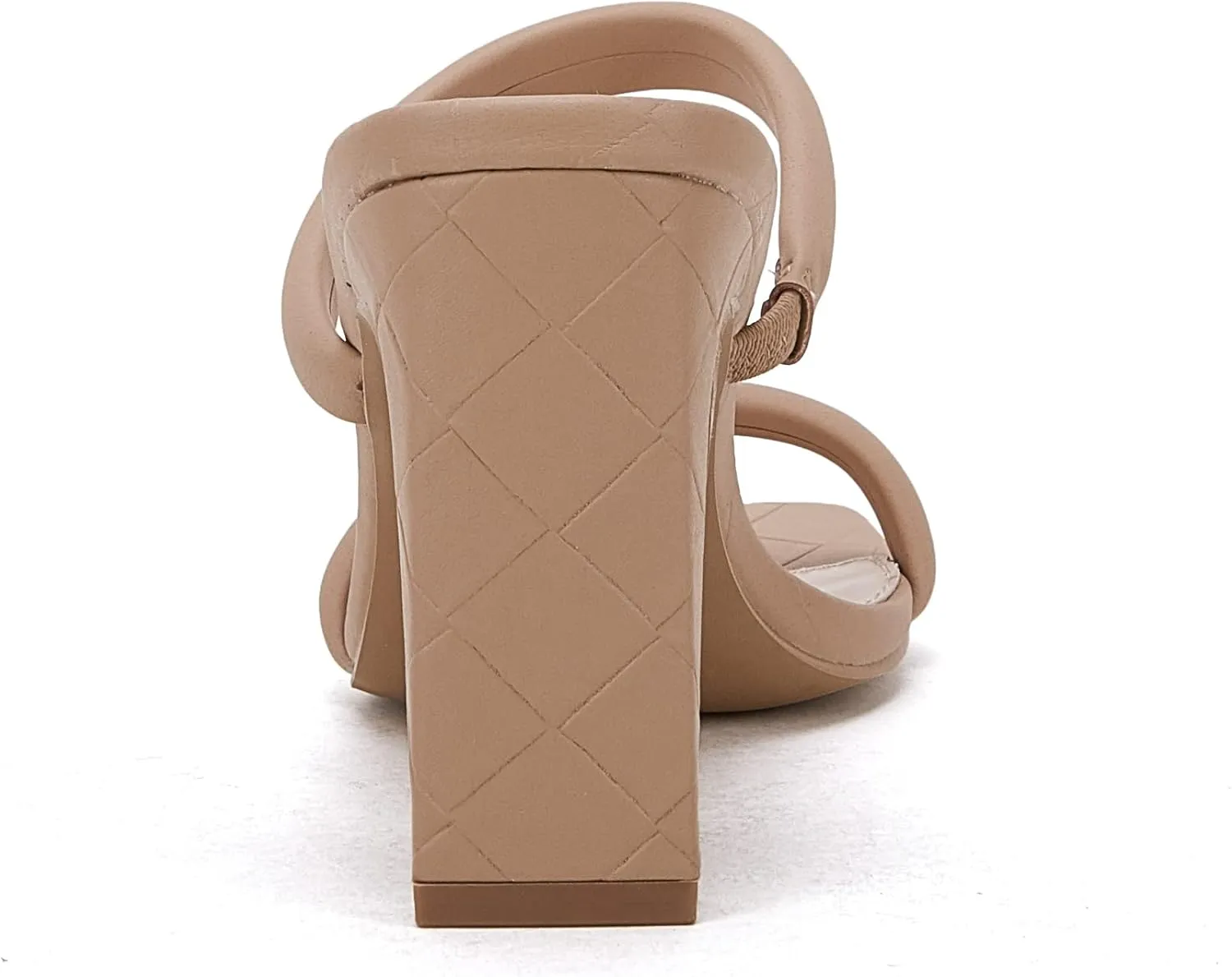 Coutgo Womens Square Open Toe Heeled Sandals Two Strap High Heel Backless Dress Slip On Mules