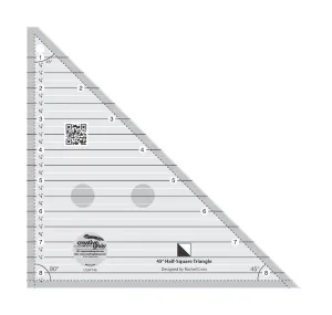 Creative Grids 45 Degree Half-Square Triangle 8-1/2in Quilt Ruler – CGRT45 – Made in USA, 8-1/2in x 9in, Non-Slip Grip Acrylic Quilting, Sewing, Crafting, Patchwork Ruler & Template