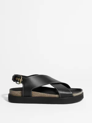 Criss-cross leather sandals