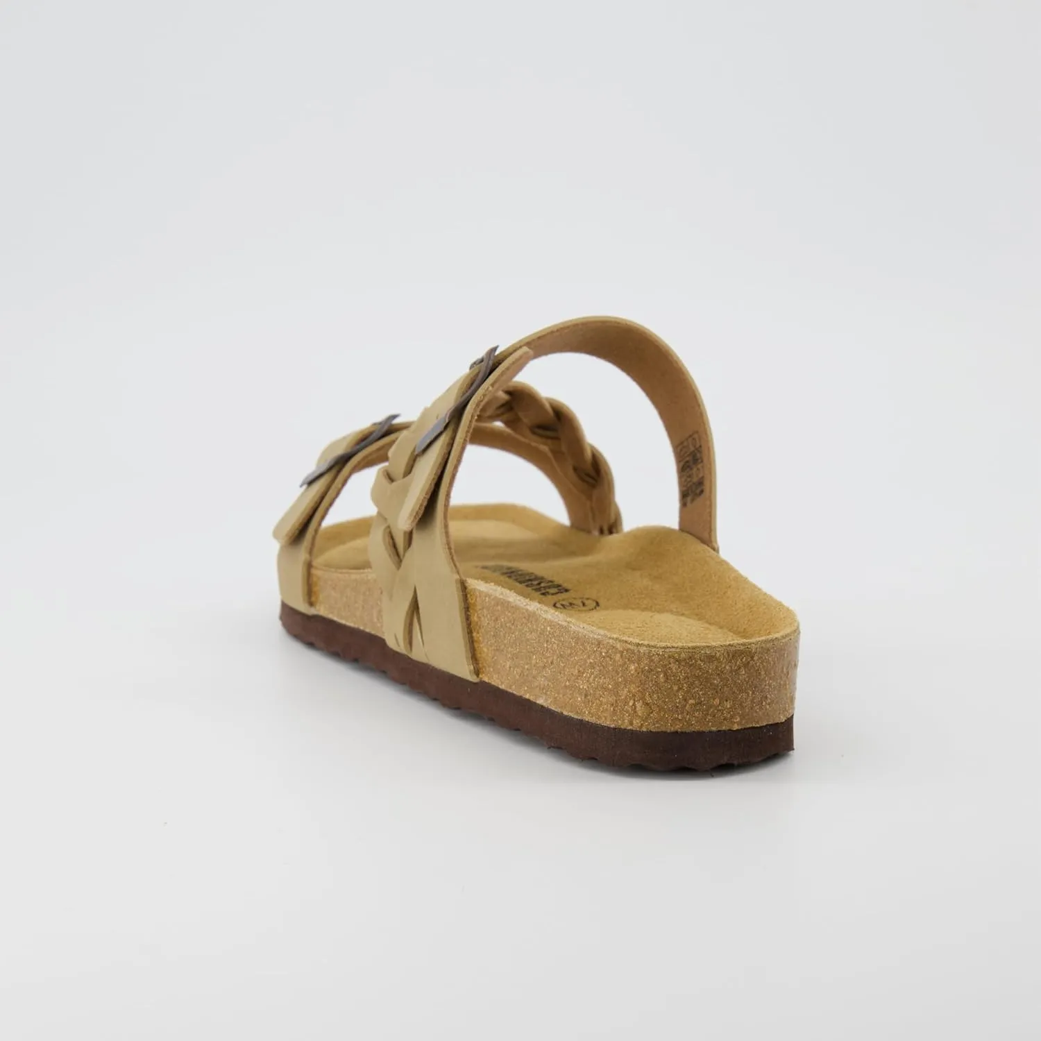 CUSHIONAIRE Women's Lizzy Cork Footbed Sandal - Comfortable, Adjustable Straps, Arch Support, Wide Widths Available, Boho Chic Summer Slides