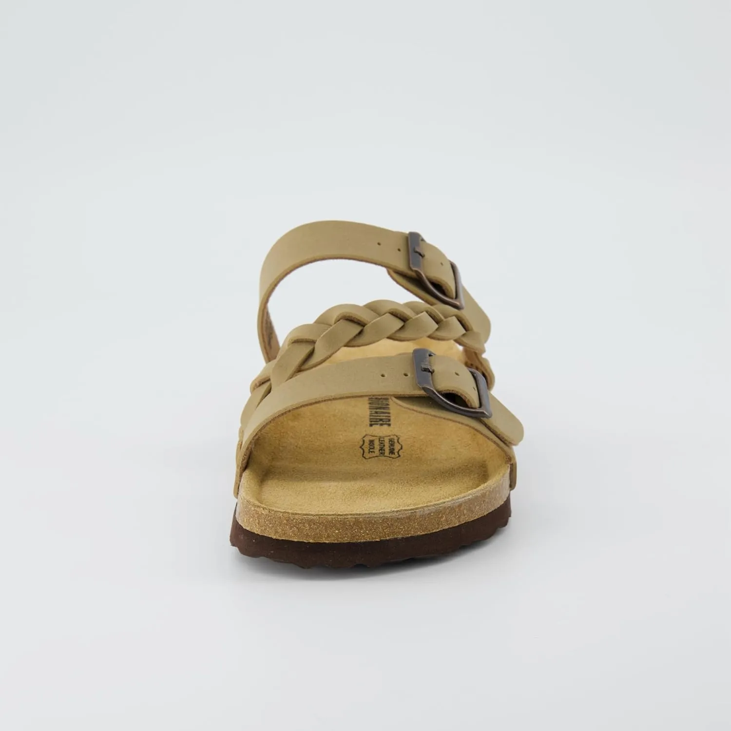 CUSHIONAIRE Women's Lizzy Cork Footbed Sandal - Comfortable, Adjustable Straps, Arch Support, Wide Widths Available, Boho Chic Summer Slides