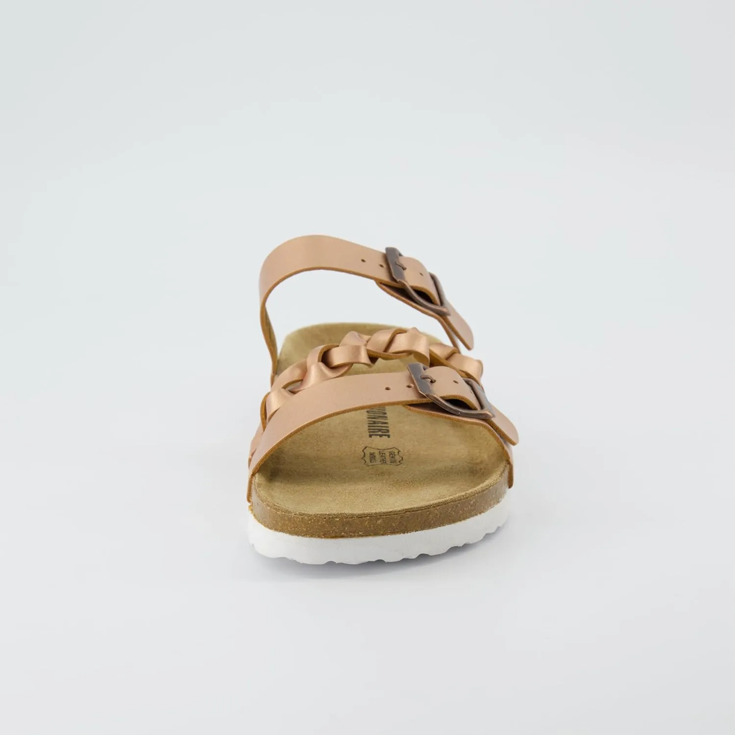 CUSHIONAIRE Women's Lizzy Cork Footbed Sandal - Comfortable, Adjustable Straps, Arch Support, Wide Widths Available, Boho Chic Summer Slides