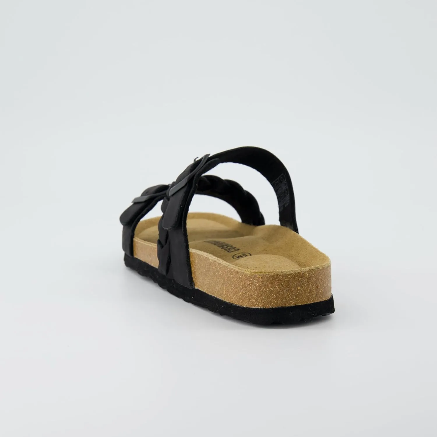 CUSHIONAIRE Women's Lizzy Cork Footbed Sandal - Comfortable, Adjustable Straps, Arch Support, Wide Widths Available, Boho Chic Summer Slides