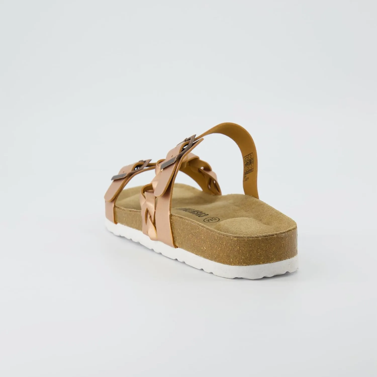 CUSHIONAIRE Women's Lizzy Cork Footbed Sandal - Comfortable, Adjustable Straps, Arch Support, Wide Widths Available, Boho Chic Summer Slides