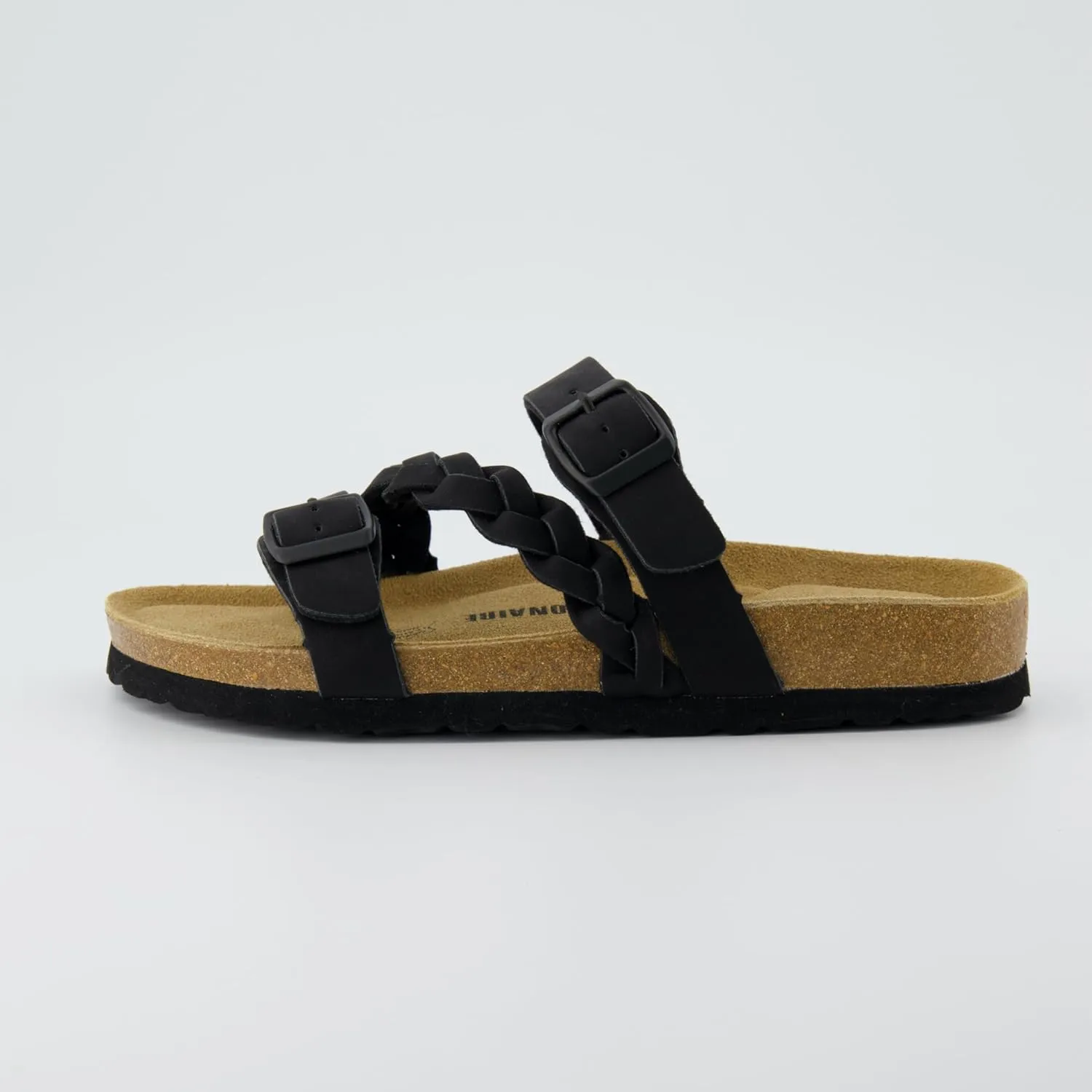 CUSHIONAIRE Women's Lizzy Cork Footbed Sandal - Comfortable, Adjustable Straps, Arch Support, Wide Widths Available, Boho Chic Summer Slides