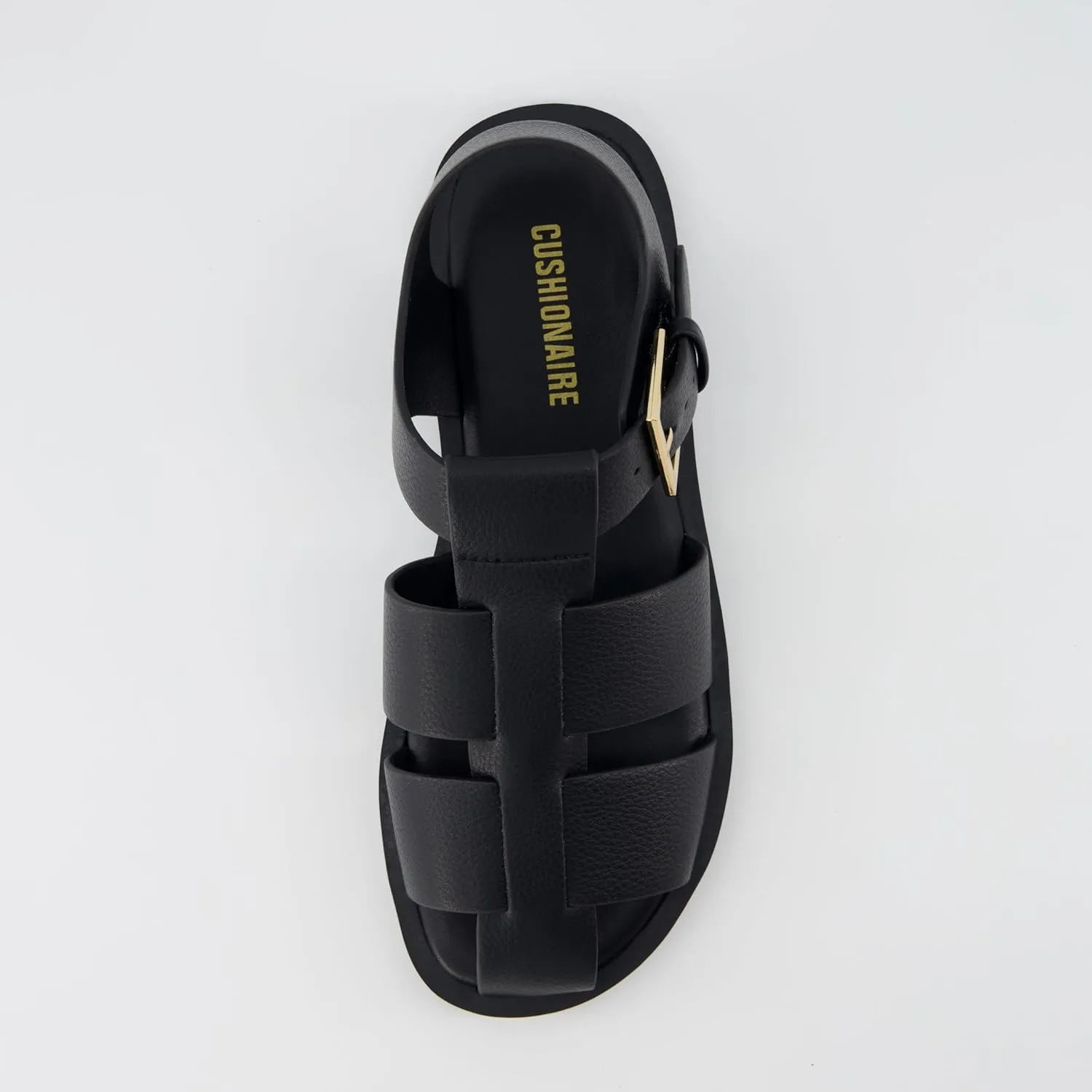 CUSHIONAIRE Women's Plaza Fisherman Sandal – Soft Vegan Leather, Adjustable Buckle Strap, Memory Foam, Wide Widths Available