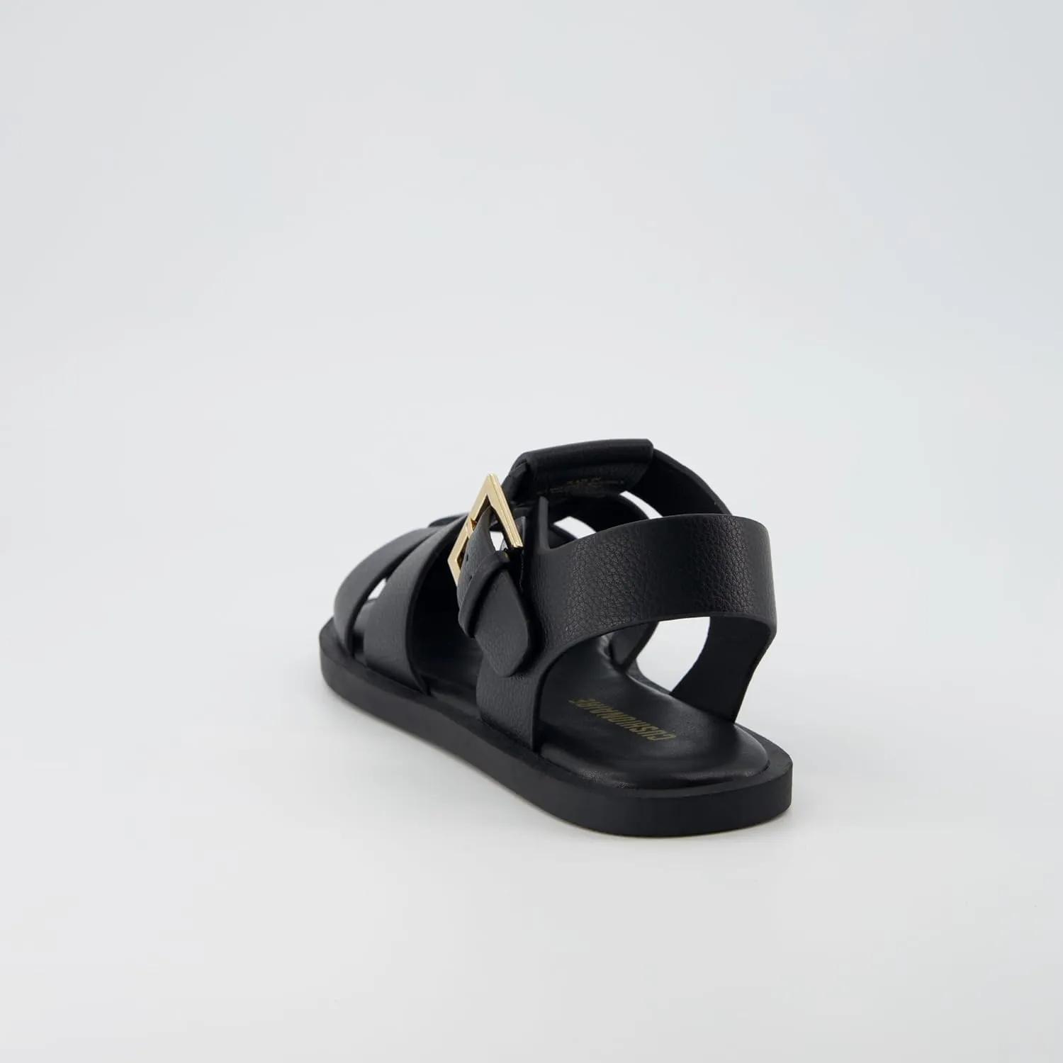 CUSHIONAIRE Women's Plaza Fisherman Sandal – Soft Vegan Leather, Adjustable Buckle Strap, Memory Foam, Wide Widths Available