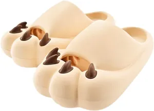 Cute Animal Paws Cloud Slides for Women and Men Thick Sole Pillow Slippers Cushion Soft Platform Non-Slip Quick Drying Open Toe Home House Bathroom Bedroom Slides Lightweight Indoor EVA Sandals