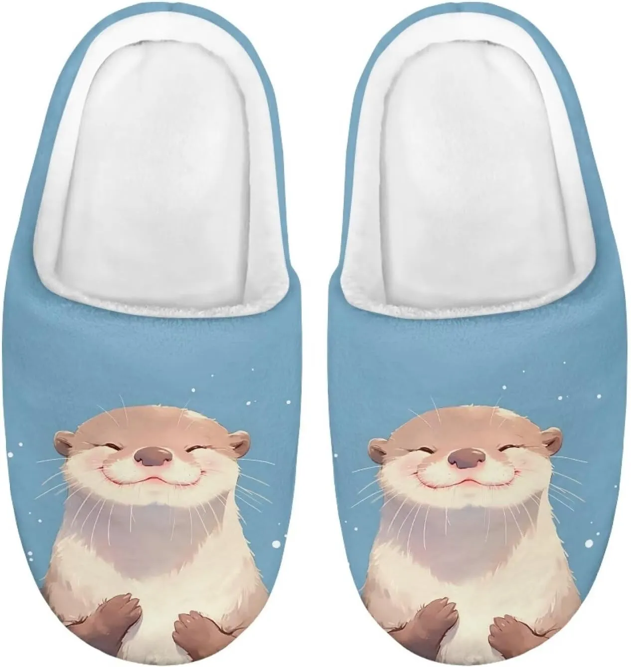 Cute Cartoon Animal Unisex-Child Winter Plush Slip On House Slippers for Boys Girls Warm Flannel Fuzzy Slippers Indoor Household Shoes US Size 9-15