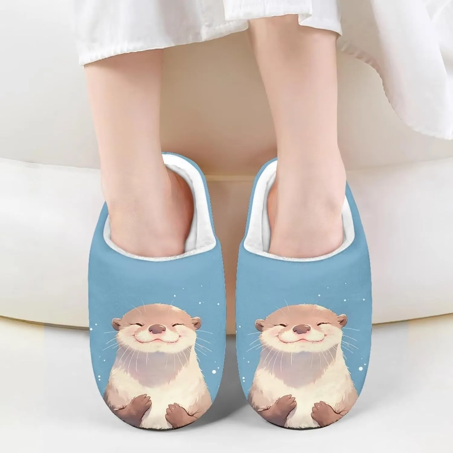 Cute Cartoon Animal Unisex-Child Winter Plush Slip On House Slippers for Boys Girls Warm Flannel Fuzzy Slippers Indoor Household Shoes US Size 9-15