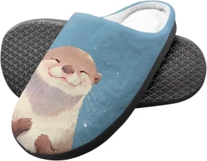 Cute Cartoon Animal Unisex-Child Winter Plush Slip On House Slippers for Boys Girls Warm Flannel Fuzzy Slippers Indoor Household Shoes US Size 9-15