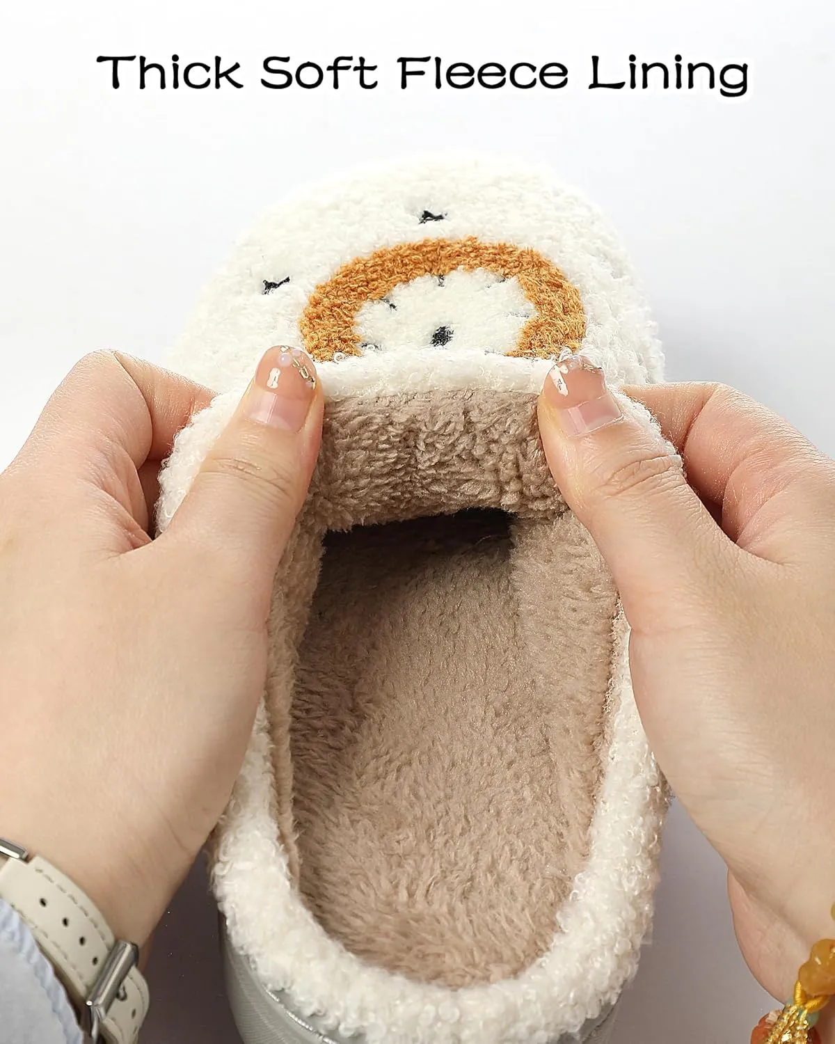 Cysincos House Slippers for Women and Men Unisex Cozy Warm Winter Plush Slides Slip-on Fuzzy Slippers Size 5.5-12.5